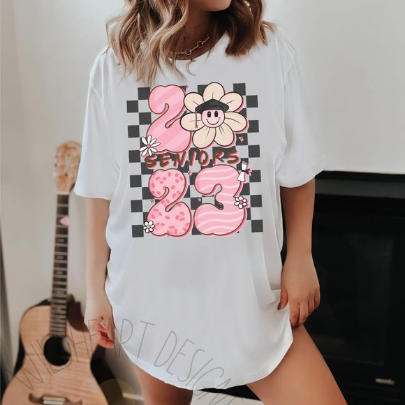 Senior 2023 Graphic T-shirt, Senior Shirt, Graduation T-shirt, Retro Senior Tee - Picture 1 of 2